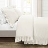 Lush Décor 3pc California King Reyna 100% Cotton Duvet Cover Set White: Elegant Bedding with Inner Ties & No Fill - 2 of 4