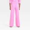 Girls' Pull-On Wide Leg Terry Pants - Cat & Jack™ - 2 of 3
