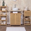 Evideco French Home Goods Natural Under Sink Cabinet with U-Shaped Cut-Out, Double Vented Doors, Towel Holder - Trinidad Collection - 3 of 4