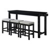 XIYUYEU Round Dining Table Set for 3 Counter Height Dining Set with Drawer Built-in USB Ports Outlets and 3 Stools for Kitchen - 3 of 4