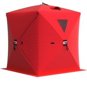 Portable Pop-Up Ice Fishing Tent, Spacious 3 to 4 Person Ice Fishing Shelter, Insulated Hub Shelter Includes Anchors, Ropes & Carry Bag - 1 of 4