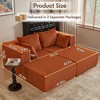 JOYRACER Oversized Chaise Lounge Chair, Corduroy Upholstered Sleeper Sofa with 4 Throw Pillows and Wide Armrest for Living Room - 4 of 4