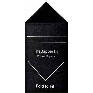TheDapperTie - Men's Cotton Textured Triangle Pre Folded Pocket Square on Card - 1 of 3