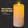 LumiPur 3.5"x7"  Signature Natural Glow Flickering Flameless LED Wax Pillar Candle Powder Pink - 4 of 4