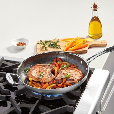 Cuisinart FusionPlus 12 Hybrid Stainless Steel and Ceramic Nonstick Fry Pan with Helper Handle
