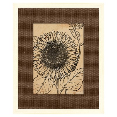 13" x 13" Matted to 2" Sunflowers II Framed White - PTM Images