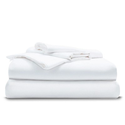 Miracle Sateen Queen 500 Thread Count Comfortable Extra Luxe Sheet Set with 1 Fitted Sheet, 2 Pillowcases, and 1 Flat Sheet for Room or Home, White