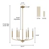 LLHZSY 24 2/5" Simple Chandelier 6-Light Fixture Adjustable Height-Brushed Gold - 3 of 4