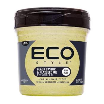 ECO STYLE Professional Styling Gel Black Castor & Flaxseed Oil - 16 fl oz