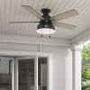 Hunter 52" Mill Valley Lighted Ceiling Fan Matte Black with Walnut Stripe Blades - Industrial Rustic Design, Damp Rated - 3 of 4
