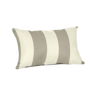 Casual Cushion Stripe Sunbrella Fabric 1-Piece Indoor/Outdoor Lumbar Pillow, 19"W x 12"L