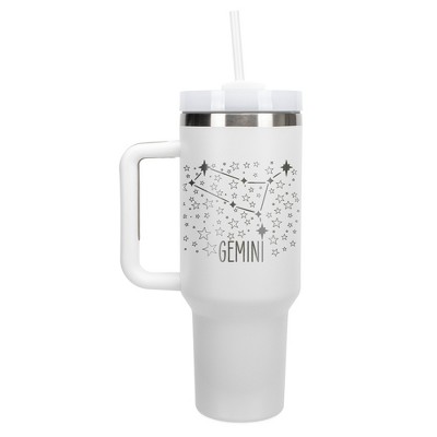 100 North Gemini Zodiac Astrology Star Sign Wrap-Around 40 Oz. Stainless Steel Water Bottle Coffee Mug, Spill & Leak Resistant, Travel Tumbler with
