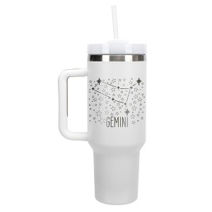 100 North Gemini Zodiac Astrology Star Sign Wrap-Around 40 Oz. Stainless Steel Water Bottle Coffee Mug, Spill & Leak Resistant, Travel Tumbler with - 1 of 4