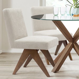 Morgan Upholstered Dining Chairs with Solid Wood Legs (Set of 2) -The Pop Home - 1 of 4