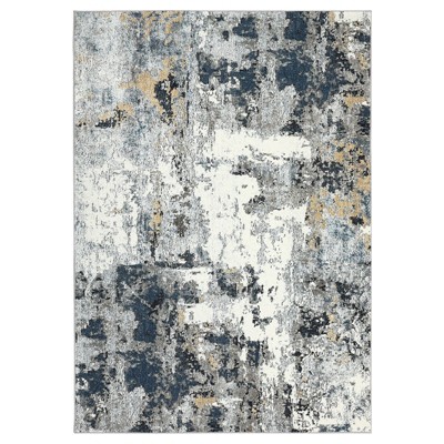 Washable Rug - Ultra Soft Area Rug, Non Slip Abstract Rug, Foldable, Stain Resistant Rugs for Living Room Bedroom, Modern Fuzzy Rug