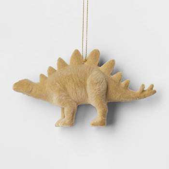 Flocked Stegosaurus Christmas Tree Ornament Tan - Wondershop™