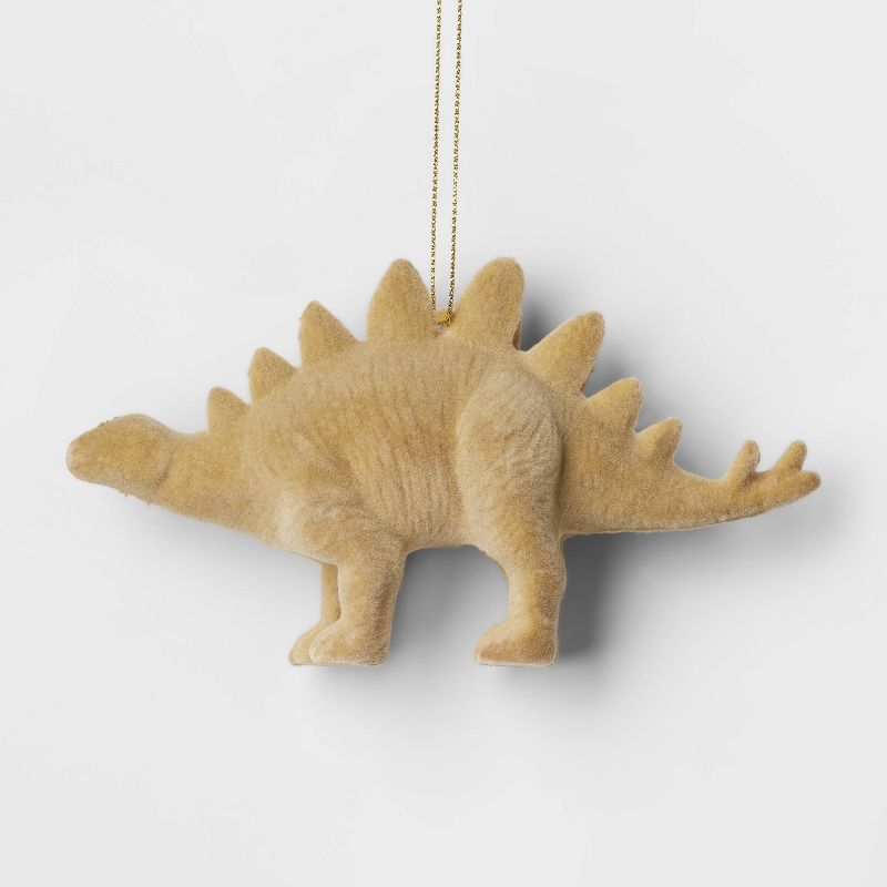 Flocked Stegosaurus Christmas Tree Ornament Tan - Wondershop&#8482;, 1 of 4