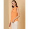 INSPIRE CHIC Women's Ruffled Curved Hem Business Office Vintage Sleeveless Blouse - 4 of 4