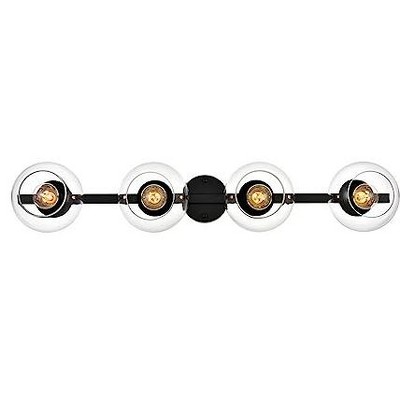 Elegant Lighting Rogelio 4 light Black and Clear Bath Sconce