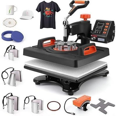 WhizMax Heat Press Machine for T Shirts, Auto Hat Heat Press Sublimation, 800W 360° Rotation Swing-Away, Dual-Tube Heating Printing for DIY