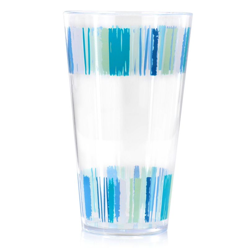 Gibson Home Tropical Sway Orleans 6 Piece 19 Ounce Plastic Tumbler Set in Blue, 2 of 6