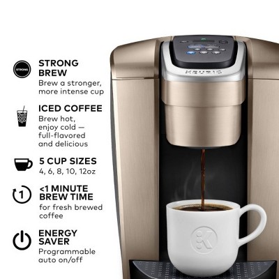 Keurig K-Elite Brushed Gold Single-Serve Coffee Maker with Iced Coffee Setting