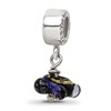 Black Bow Jewelry Dichroic Glass & Sterling Silver Green Handmade Dangle Bead Charm - 4 of 4