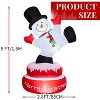 Angel Sar 4.8FT Rotating Snowman Inflatable, Motorized Animated Christmas Decoration with LED Lights, Outdoor Yard Blow Up Decor - 4 of 4