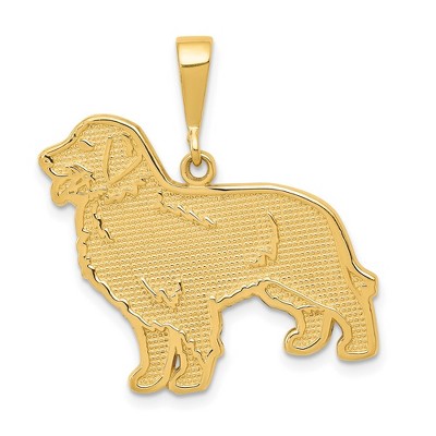 Black Bow Jewelry 14k Yellow Gold Golden Retriever Pendant
