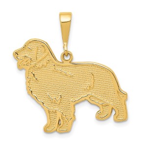 Black Bow Jewelry 14k Yellow Gold Golden Retriever Pendant - 1 of 4