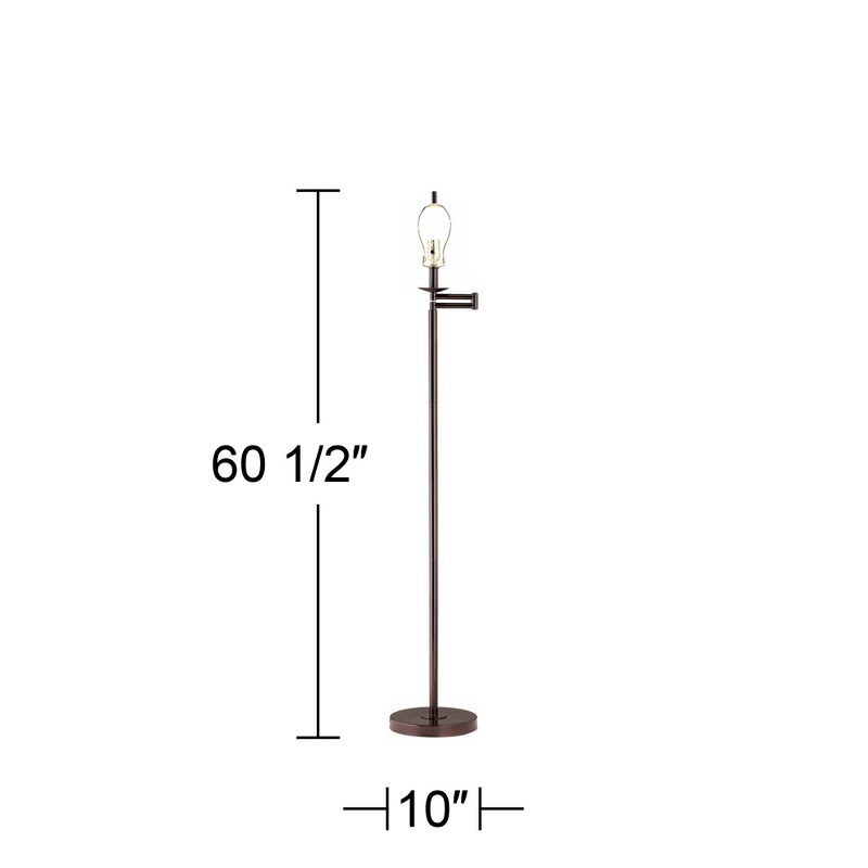 Regency Hill Adjustable Swing Arm Floor Lamp Base 60.5" Tall Bronze for Living Room Reading Bedroom Office, 3 of 4