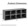 Costway 8 Cubbies Shoe Bench with 500 LBS Weight Capacity Cubby Shoe Rack Storage Cabinet Grey/White/Black - 3 of 4