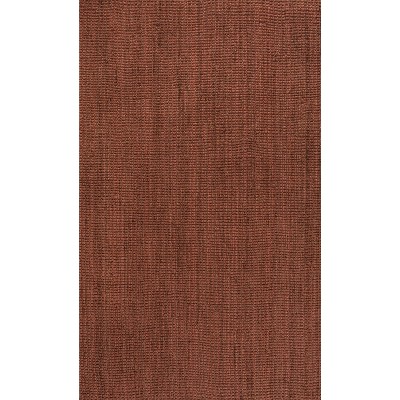 Handwoven Chunky Jute Terracotta Rectangular 3 x 5 Area Rug