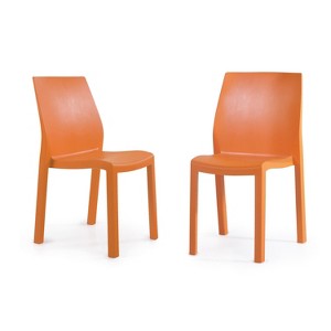 WRGHOME Palma Modern Outdoor/Indoor Plastic Resin Stacking Patio Dining Chairs  (Set of 2) - 1 of 4