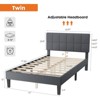 Mayeerty Twin Bed Frame with Headboard, Linen Upholstered Platform Bed Frame with Wooden Strip Support, Under Bed Storage, Grey - 2 of 4