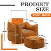 MOONMISS Chenille Foam Bean Bag Chair with Ottoman Armrests and Back Support - 4 of 4