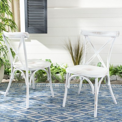 Elia Distressed White Aluminum Outdoor Dining Chair Set