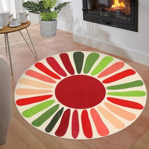 Area Rug for Living Room Machine Washable Modern Sun Rug - 1 of 4