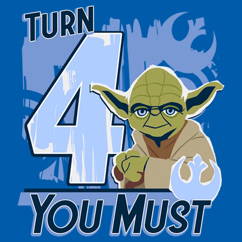 Toddler's Star Wars Yoda Turn 4 You Must Rebel Logo Portrait T-Shirt, 2 of 4