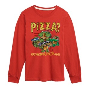 Boys' - Teenage Mutant Ninja Turtles Mutant Mayhem - Pizza You Mean Ninja Fuel Long Sleeve Graphic T-Shirt - 1 of 3