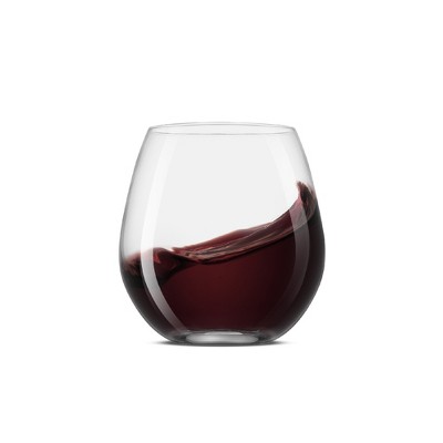 JoyJolt 15oz Clear Stemless Wine Glasses Set of 4