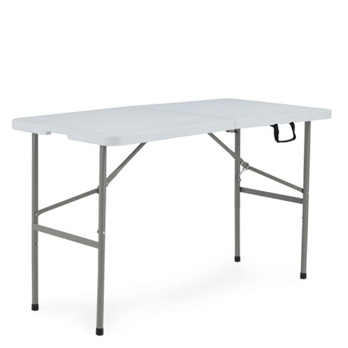 Best Choice Products 4ft Plastic Folding Table, Indoor Outdoor Heavy Duty  Portable w/ Handle, Lock for Picnic - White