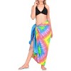LA LEELA Women's Wrap Bikni Beachwear Long Swimsuit Sarong Swimwear Cover up Wraps One Size Multicolored, Tie Dye Design - 2 of 4