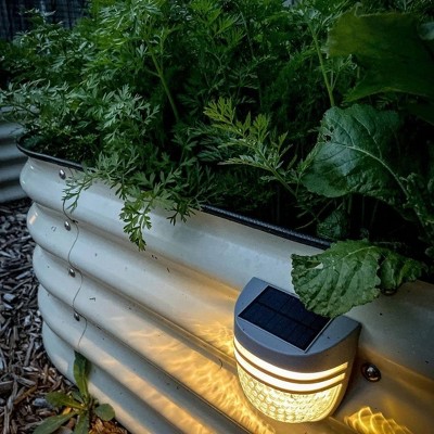 Dappled-Pebble Gray Solar Powered LED Deck Light Pack, 4 Pack