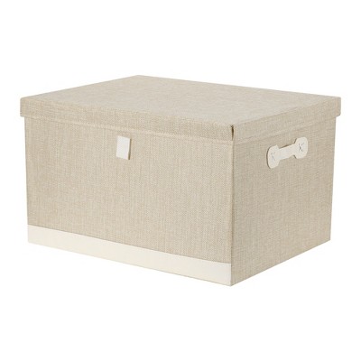 REGALWOVEN Collapsible Fabric Storage Bin with Lid and Handle for Shelves Closet 1 Pc