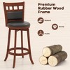 Tangkula Wood Bar Stools Set of 4 31" Swivel Bar Height Barstools w/Back Rubber Wood Frame Padded Seat Footrest PVC Leather - 4 of 4