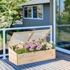 Costway Wooden Cold Frame Greenhouse Flower Planter Raised Plants Bed Protection - 2 of 4
