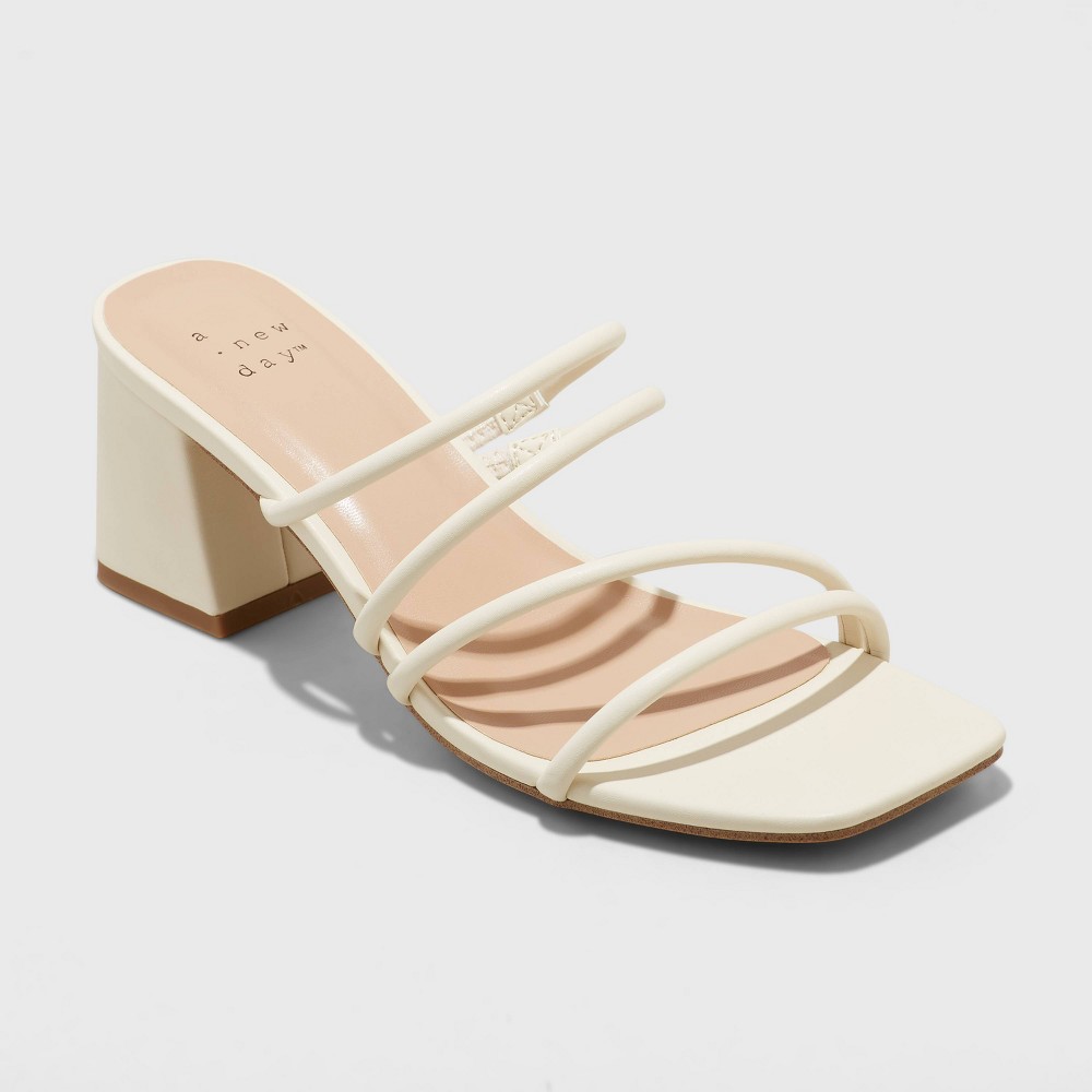 Women's Blakely Mule Heels - A New Day™ Cream 