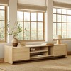 LuxenHome Hazel Oak Manufactured Wood 2-Door 70" Wide TV Console Cabinet Brown - 2 of 4