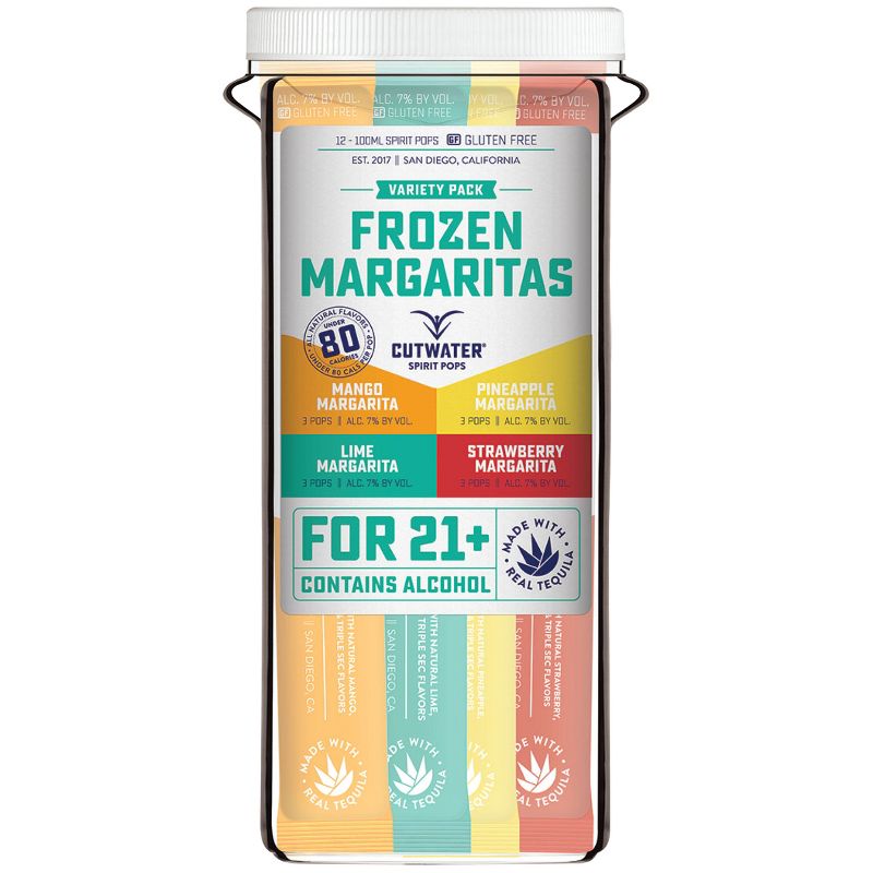 Cutwater Spirits Frozen Margaritas Variety Pack - 12pk/100ml Pops, 6 of 8
